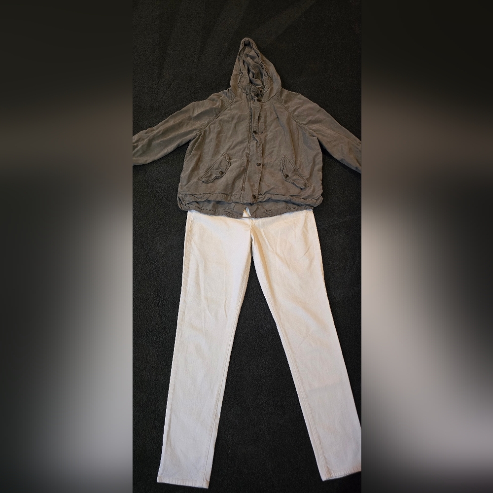 American Eagle Outfitters Gray Hooded Jacket